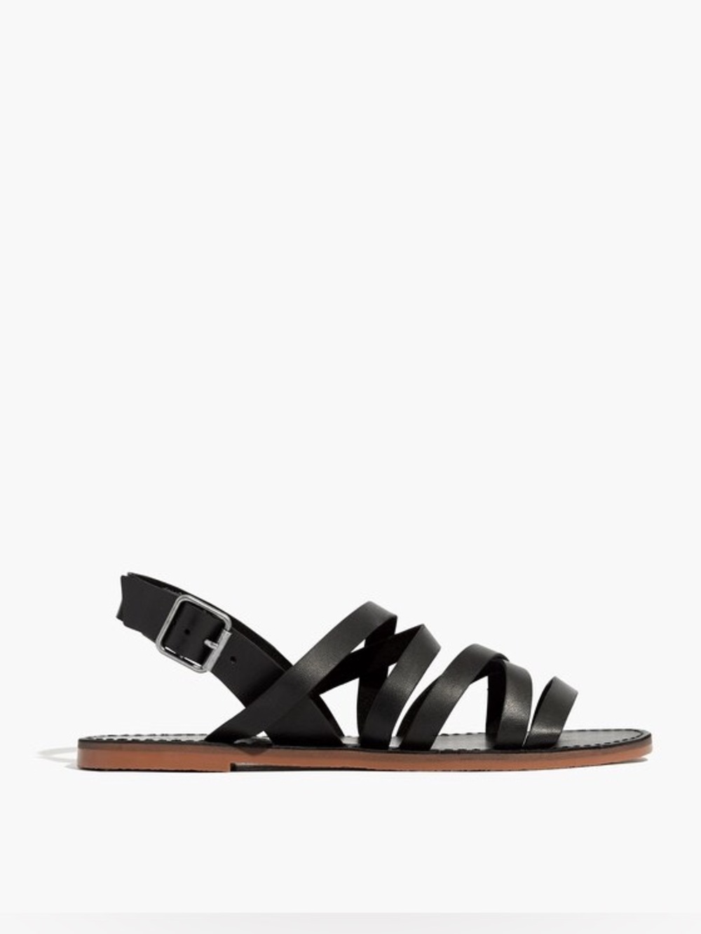 Madewell The Boardwalk Multistrap Sandal Black Retails $60 Size 11